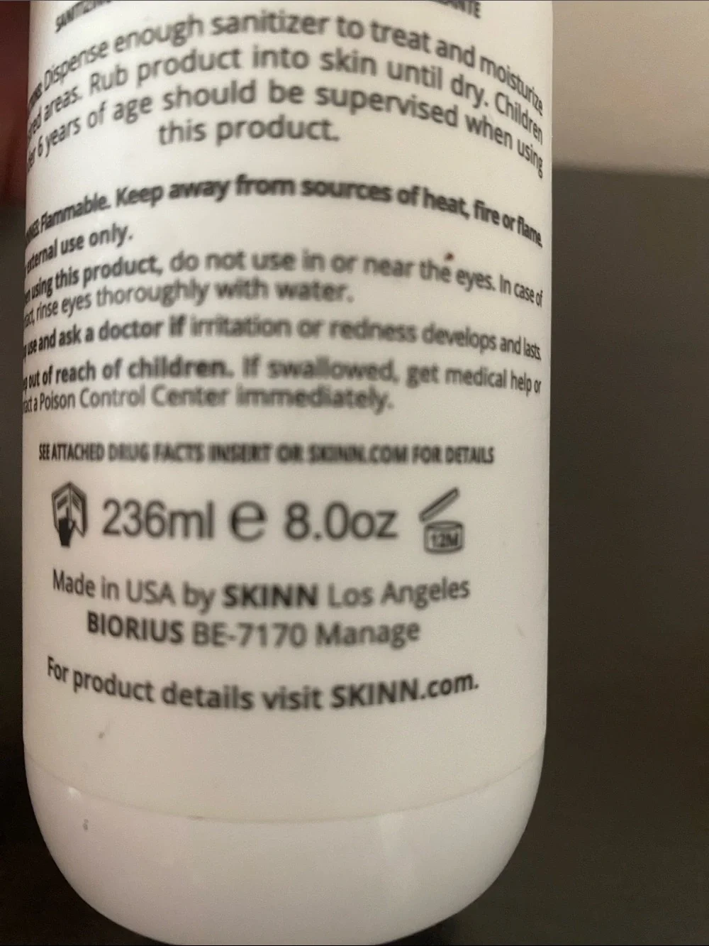 SKINN Fast-Acting Sanitizing Treatment Pump - With Hyaluronic Acid